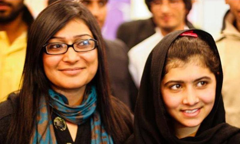 Digital Rights Foundation founder Nighat Dad with Nobel Prize winner and activist Malala Yousafzai. 